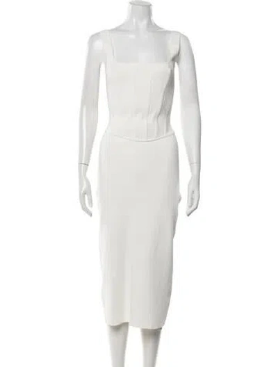 Pre-owned Dion Lee Square Neckline Midi Length Dress In Neutrals