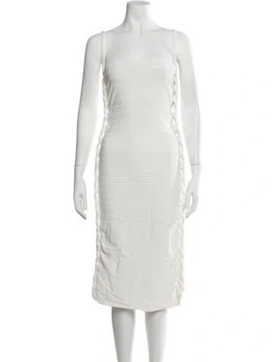 Pre-owned Dion Lee Square Neckline Midi Length Dress W/ Tags In Neutrals