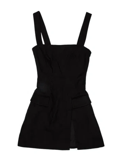 Pre-owned Dion Lee Square Neckline Mini Dress In Black
