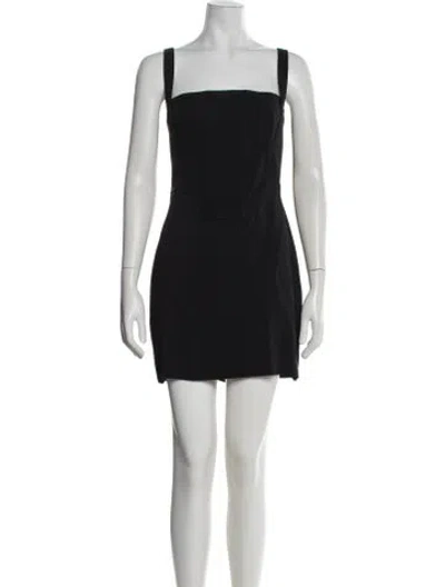 Pre-owned Dion Lee Square Neckline Mini Dress In Black