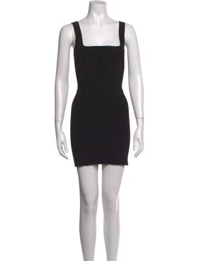 Pre-owned Dion Lee Square Neckline Mini Dress In Black