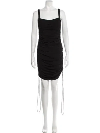 Pre-owned Dion Lee Square Neckline Mini Dress In Black