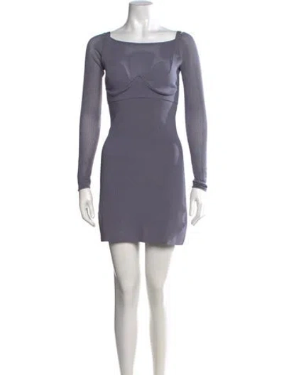 Pre-owned Dion Lee Square Neckline Mini Dress In Grey