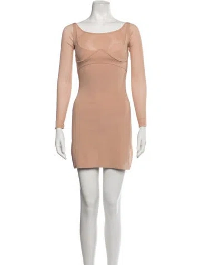 Pre-owned Dion Lee Square Neckline Mini Dress In Pink