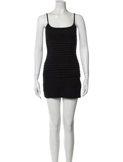 Pre-owned Dion Lee Square Neckline Mini Dress W/ Tags In Black