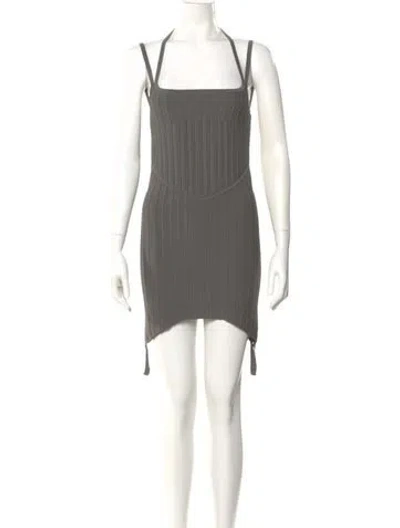 Pre-owned Dion Lee Square Neckline Mini Dress W/ Tags In Gray