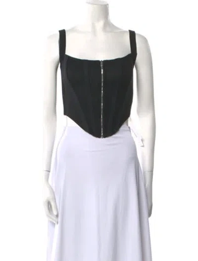 Pre-owned Dion Lee Square Neckline Sleeveless Crop Top In Black