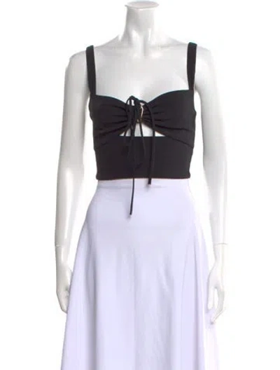 Pre-owned Dion Lee Square Neckline Sleeveless Crop Top In Black