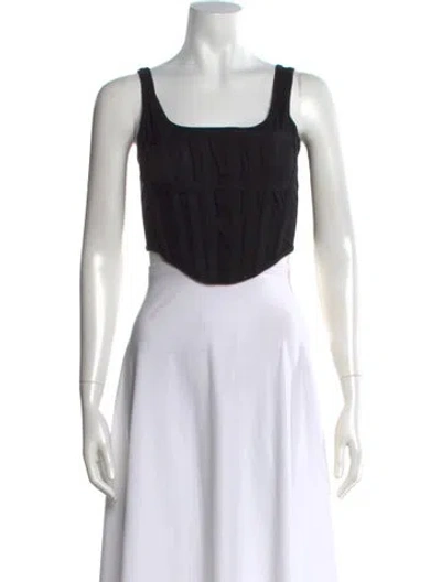 Pre-owned Dion Lee Square Neckline Sleeveless Crop Top In Black