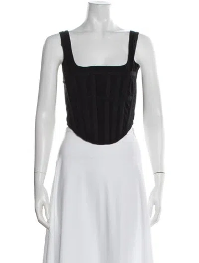 Pre-owned Dion Lee Square Neckline Sleeveless Crop Top In Black
