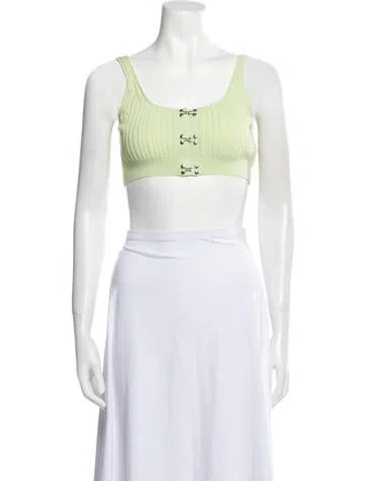 Pre-owned Dion Lee Square Neckline Sleeveless Crop Top In Green