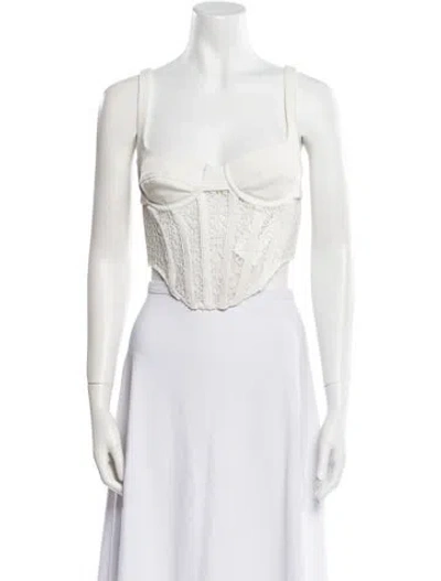 Pre-owned Dion Lee Square Neckline Sleeveless Crop Top In Neutral