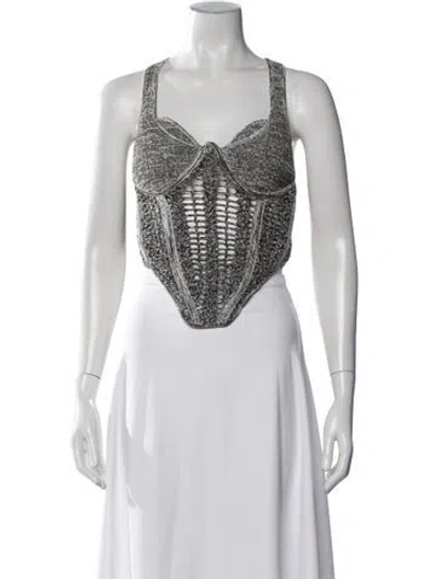 Pre-owned Dion Lee Square Neckline Sleeveless Crop Top In Neutral