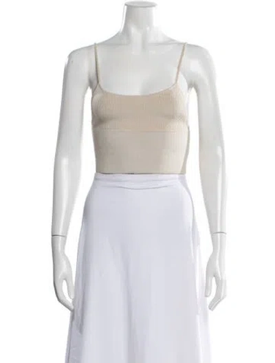 Pre-owned Dion Lee Square Neckline Sleeveless Crop Top In Neutrals