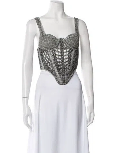 Pre-owned Dion Lee Square Neckline Sleeveless Crop Top In Neutrals