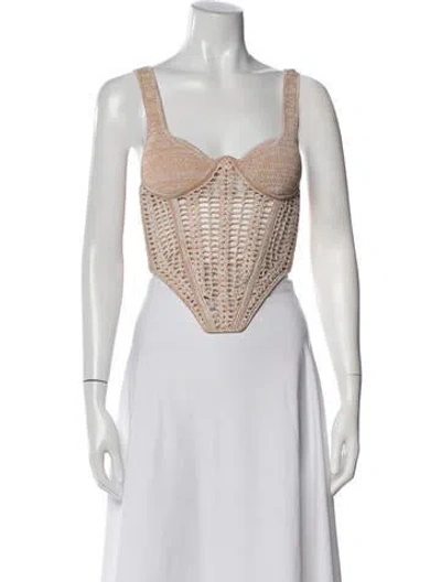 Pre-owned Dion Lee Square Neckline Sleeveless Crop Top W/ Tags In White