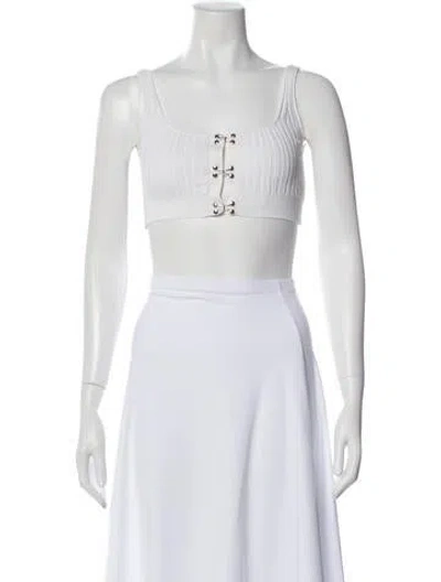 Pre-owned Dion Lee Square Neckline Sleeveless Crop Top In White