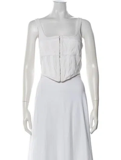 Pre-owned Dion Lee Square Neckline Sleeveless Crop Top In White