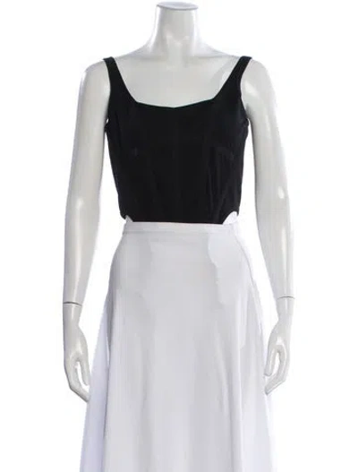 Pre-owned Dion Lee Square Neckline Sleeveless Crop Top In White