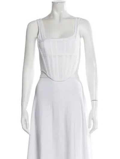 Pre-owned Dion Lee Square Neckline Sleeveless Crop Top In White