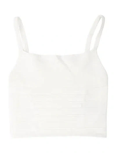 Pre-owned Dion Lee Square Neckline Sleeveless Crop Top In White