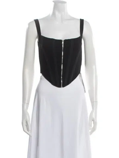 Pre-owned Dion Lee Square Neckline Sleeveless Top In Black