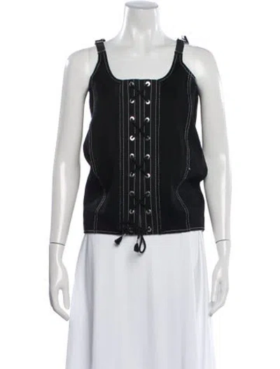 Pre-owned Dion Lee Square Neckline Sleeveless Top In Black