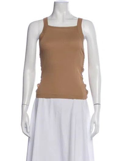 Pre-owned Dion Lee Square Neckline Sleeveless Top In Brown