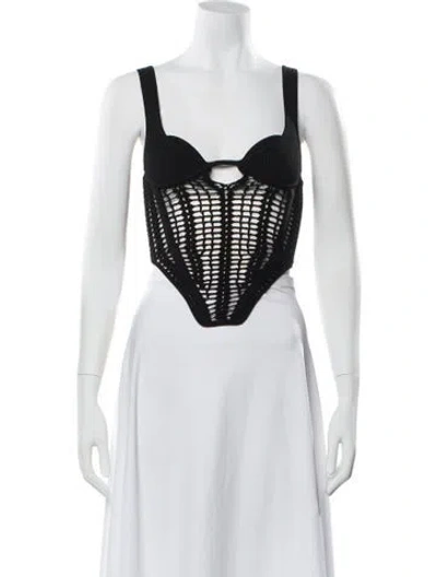 Pre-owned Dion Lee Square Neckline Sleeveless Top In White