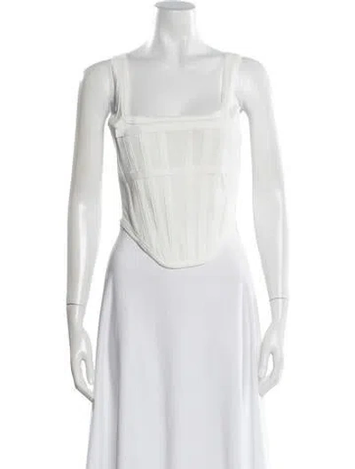 Pre-owned Dion Lee Square Neckline Sleeveless Top In White