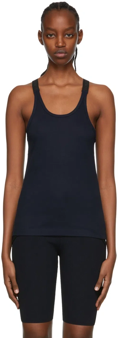 Dion Lee Ssense Exclusive Navy Tank Top In Black/navy