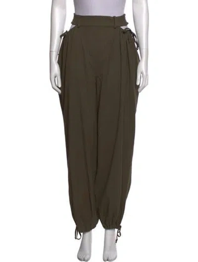 Pre-owned Dion Lee Straight Leg Pants In Green