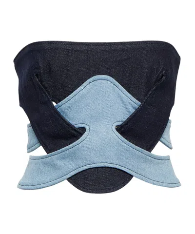 Dion Lee Strapless Cowgirl Tank Top In Black