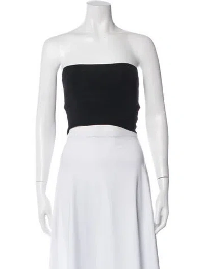 Pre-owned Dion Lee Strapless Crop Top In Black