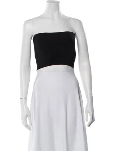 Pre-owned Dion Lee Strapless Crop Top In Black