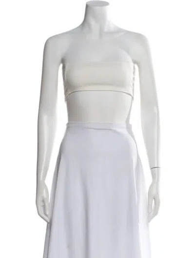 Pre-owned Dion Lee Strapless Crop Top In Black