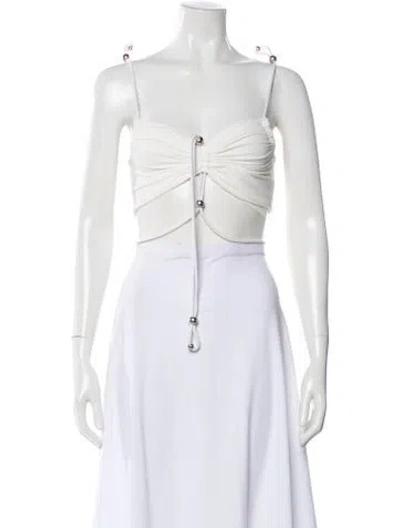 Pre-owned Dion Lee Strapless Crop Top In Neutrals