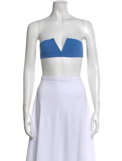 Pre-owned Dion Lee Strapless Crop Top In White