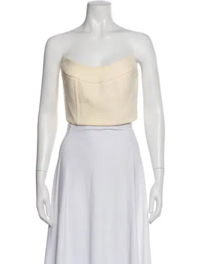 Pre-owned Dion Lee Strapless Crop Top In White