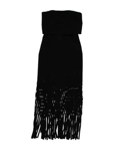 Pre-owned Dion Lee Strapless Long Dress In Black