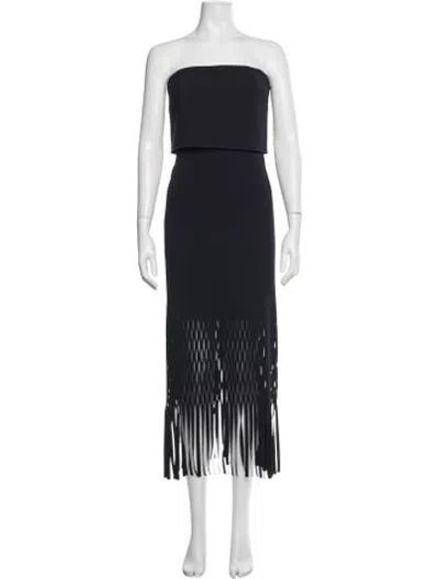 Pre-owned Dion Lee Strapless Midi Length Dress In Blue