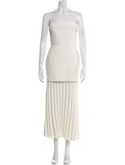 Pre-owned Dion Lee Strapless Midi Length Dress In Neutrals