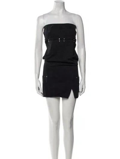 Pre-owned Dion Lee Strapless Mini Dress In Black