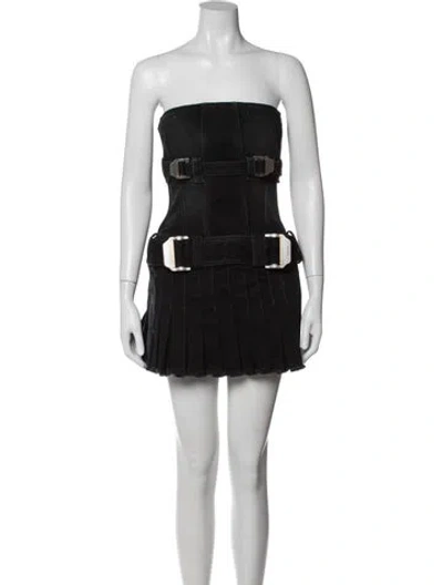 Pre-owned Dion Lee Strapless Mini Dress In Black