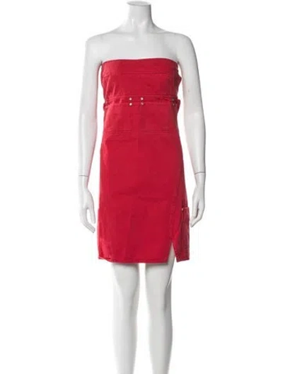 Pre-owned Dion Lee Strapless Mini Dress In Red