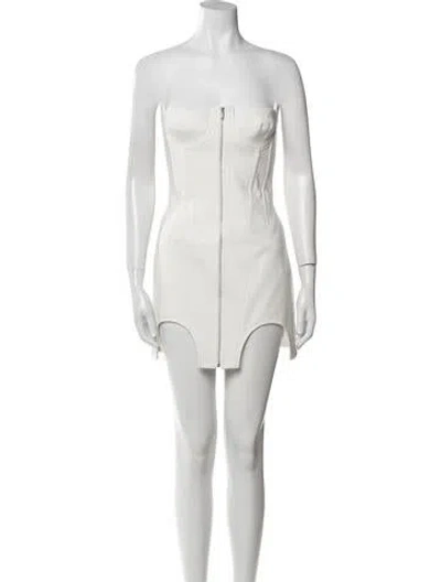 Pre-owned Dion Lee Strapless Mini Dress In White