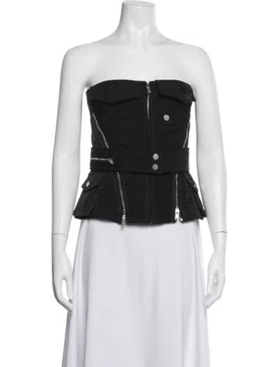 Pre-owned Dion Lee Strapless Top In Blue