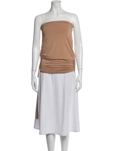 Pre-owned Dion Lee Strapless Top In Brown