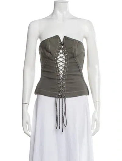 Pre-owned Dion Lee Strapless Top In Gray