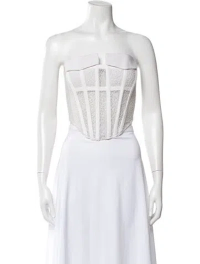 Pre-owned Dion Lee Strapless Top In White